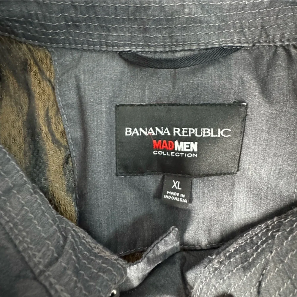 Banana Republic‎ Mad Men Collection Gray Trench Coat Water Resistant Gray Sz XL